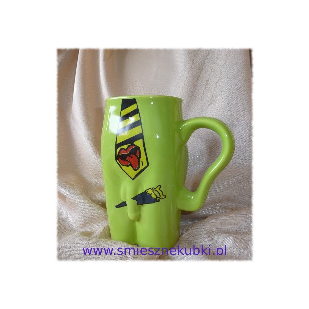 Kubki ceramiczne - męskie-Krawat- zielony