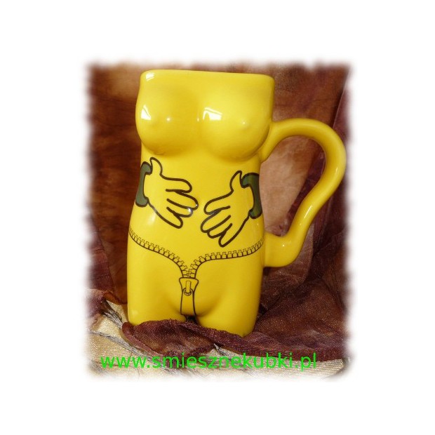 Kubek ceramiczny - damski -łapki-ŻÓŁTY